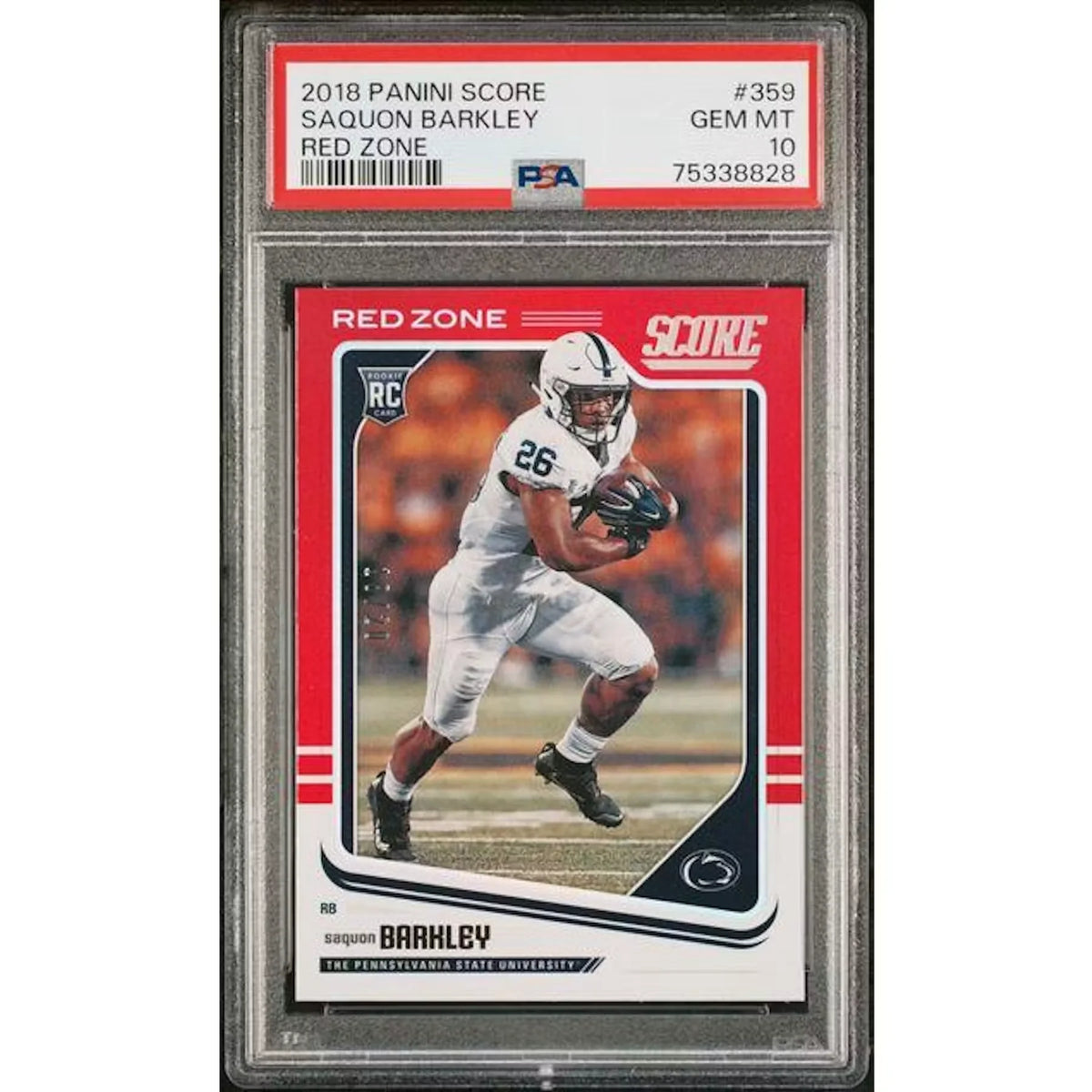 Saquon Barkley 2018 Panini Score Red Zone Rookie #359 | PSA 10 | P5182766