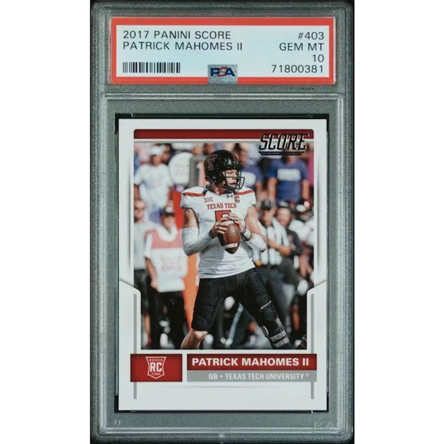 Patrick Mahomes II Signed 2017 Panini Score Rookie #403 | PSA 10 | P5182775