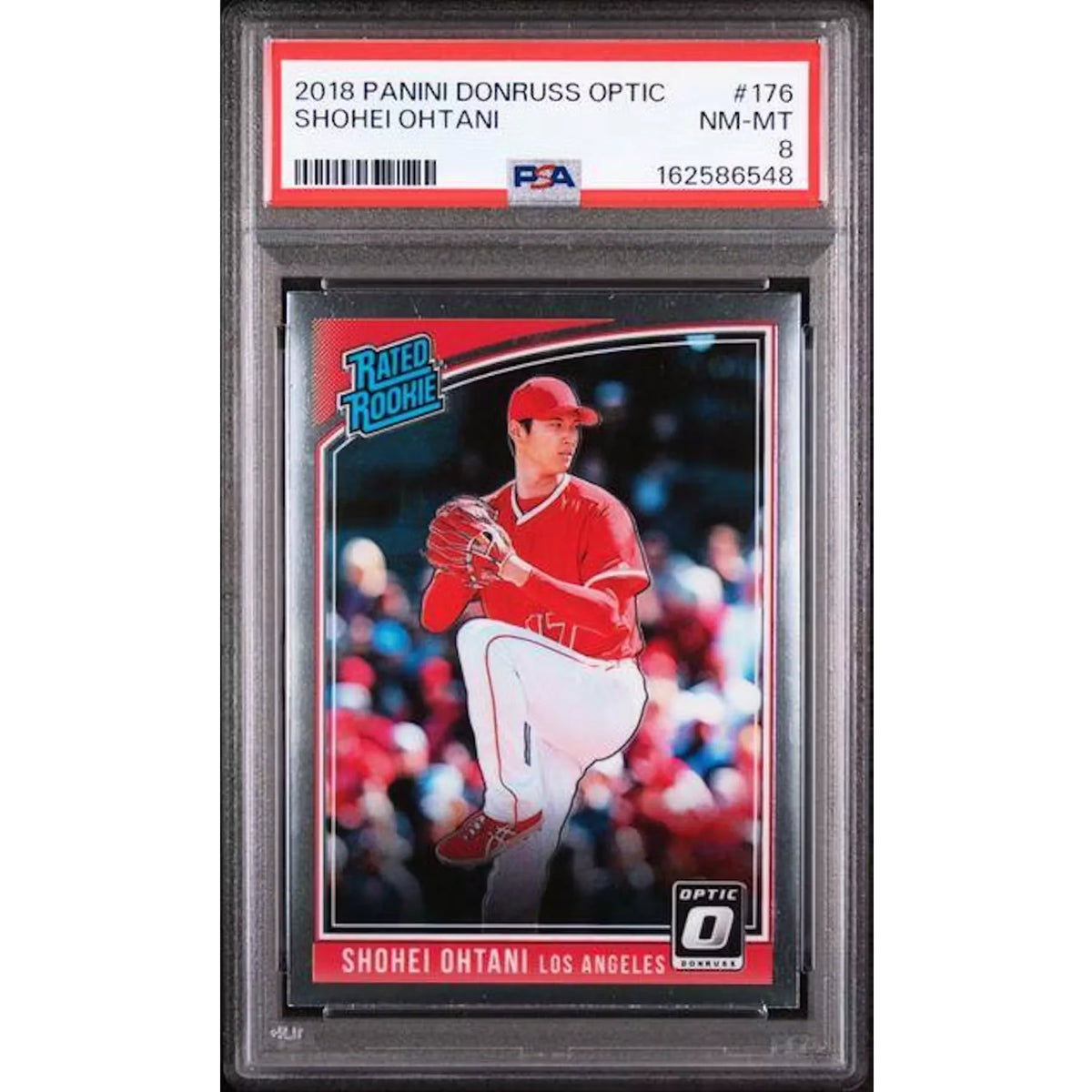 Shohei Ohtani 2018 Panini Donruss Optic Rated Rookie #176 | PSA 8 | P5182804