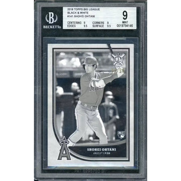 Shohei Ohtani 2018 Topps Big League Rookie Card #141 | BGS 9 Black & White | P5298290