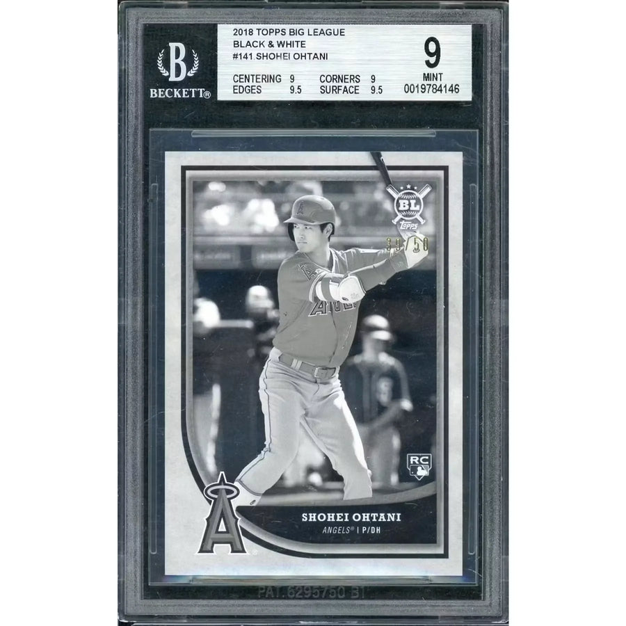 Shohei Ohtani 2018 Topps Big League Rookie Card #141 | BGS 9 Black & White | P5298290