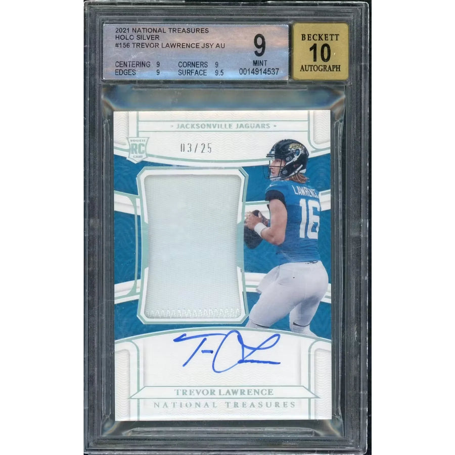 Trevor Lawrence Signed Rookie Patch Auto | 2021 National Treasures #156 BGS 9 | P5298304
