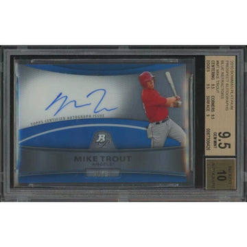 Mike Trout Signed 2010 Bowman Platinum Blue Refractor Rookie | BGS 9.5 #18 | P5298331
