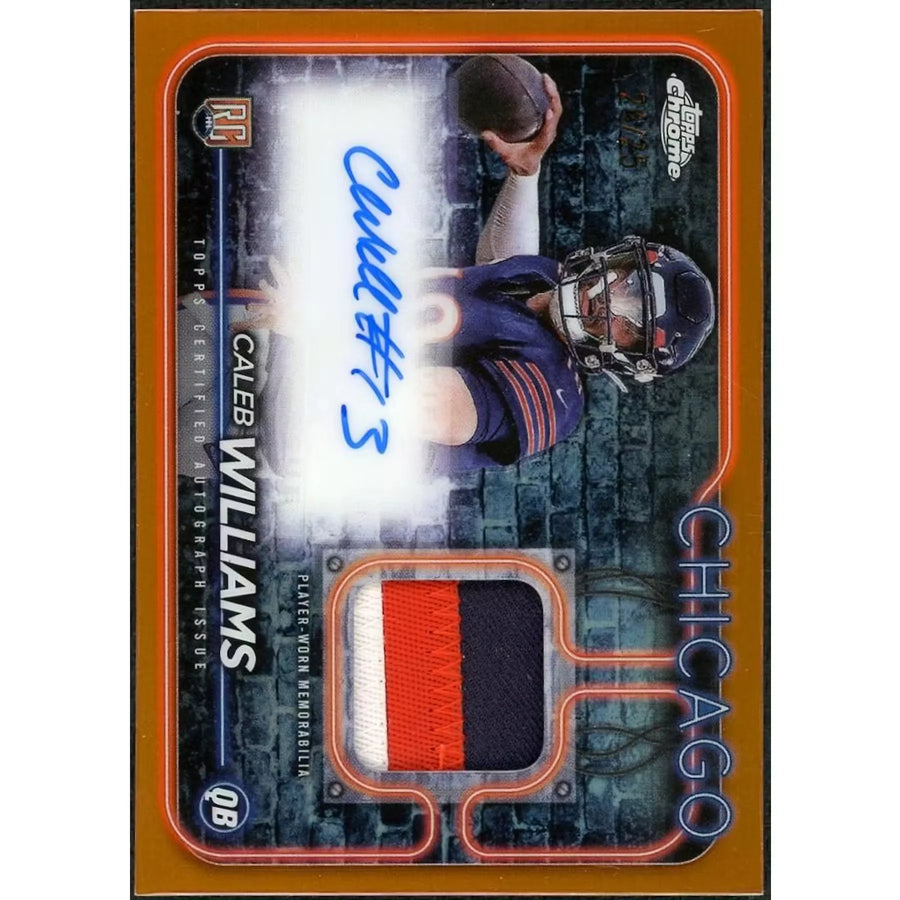 Caleb Williams 2024 Topps Chrome Rookie Patch Auto | Orange/25 | P5298400