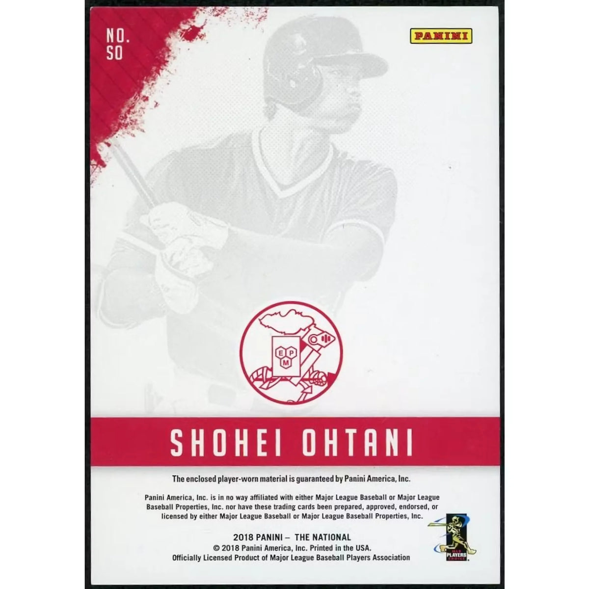 Shohei Ohtani 2018 Panini The National Rookie Patch Card |/10 | P5298401