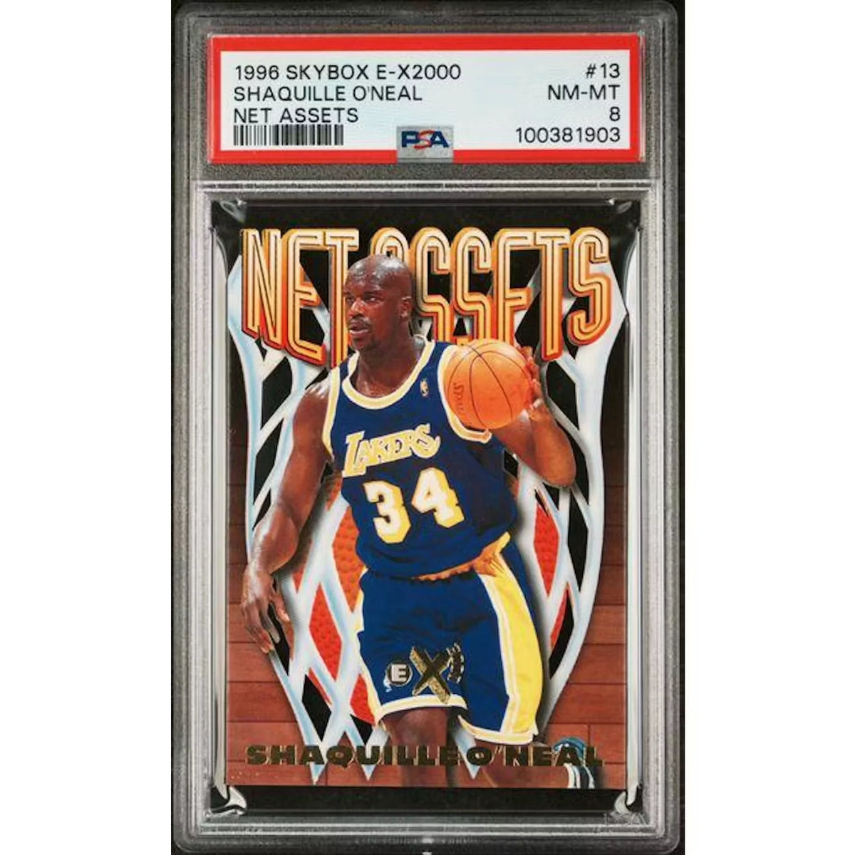 1996 Skybox E-X2000 Shaquille O'Neil Net Assets #13 PSA 8 - D2 | P5298553