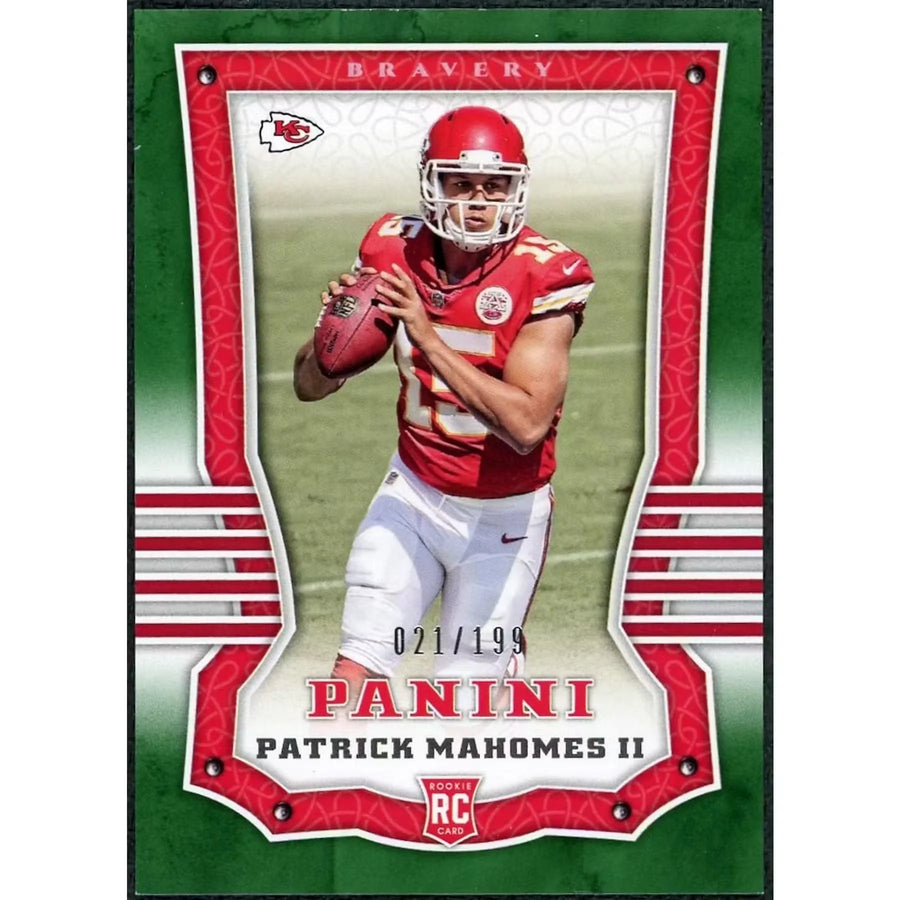 Patrick Mahomes II 2017 Panini Bravery Rookie #104 Card | Green/199 | P5298657