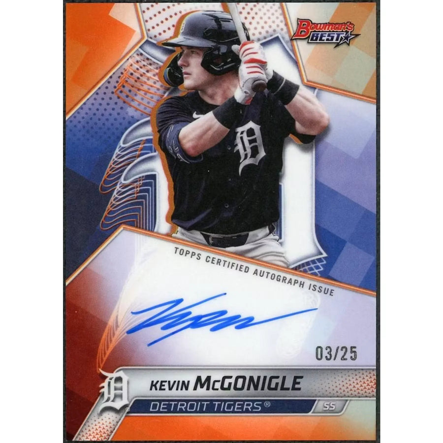 Kevin McGonigle Signed Orange Autograph Card | 2025 Bowman's Best #B25-KM | P5298767