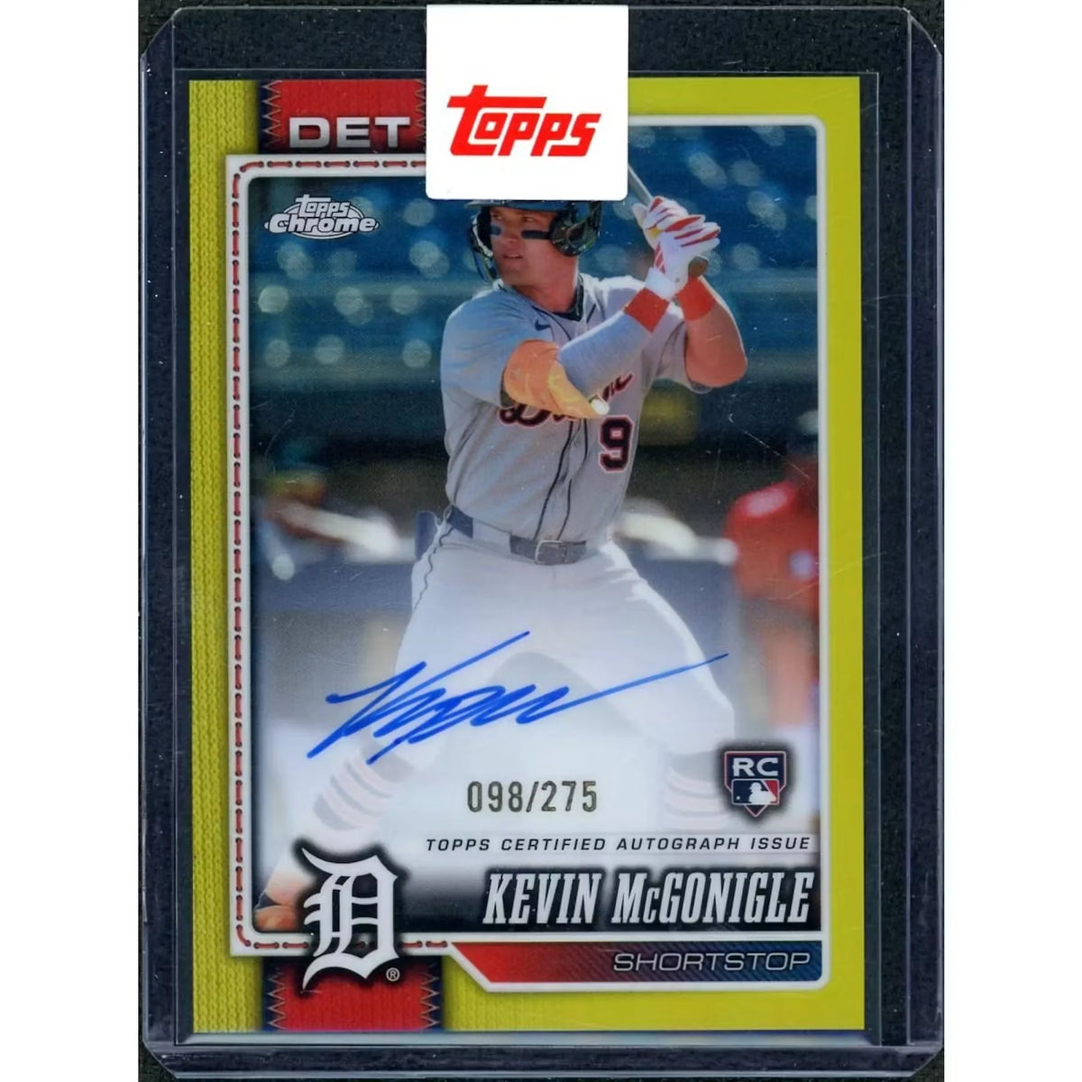 Kevin McGonigle Signed Rookie Card | 2026 Topps Chrome Yellow Auto #RA-KM | P5298804