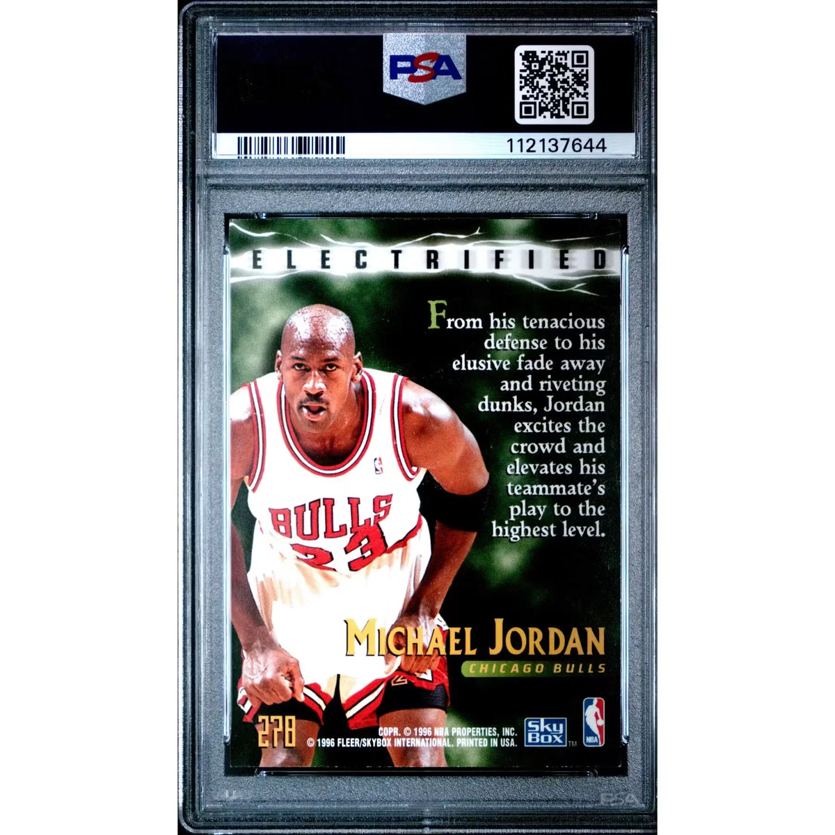 Michael Jordan 1995 Skybox Premium Electrified #278 | PSA 7 | P5298899