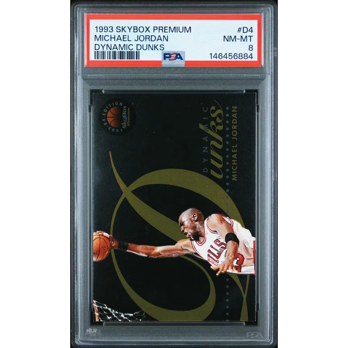 Michael Jordan 1993 Skybox Premium Dynamic Dunks #D4 | PSA 8 | P5298906