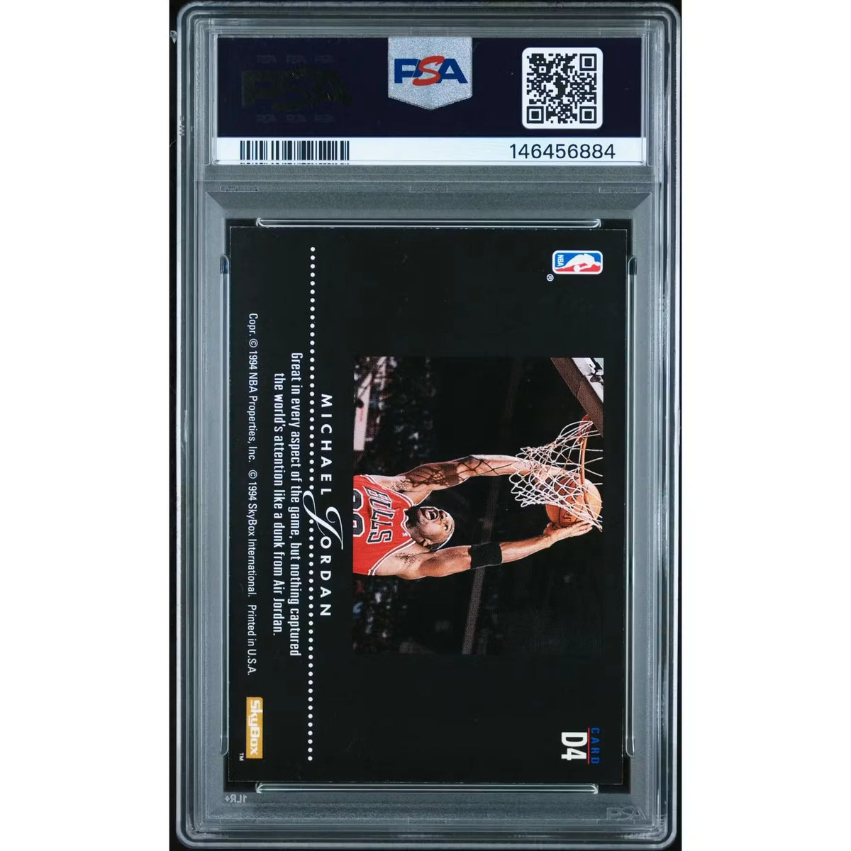 Michael Jordan 1993 Skybox Premium Dynamic Dunks #D4 | PSA 8 | P5298906