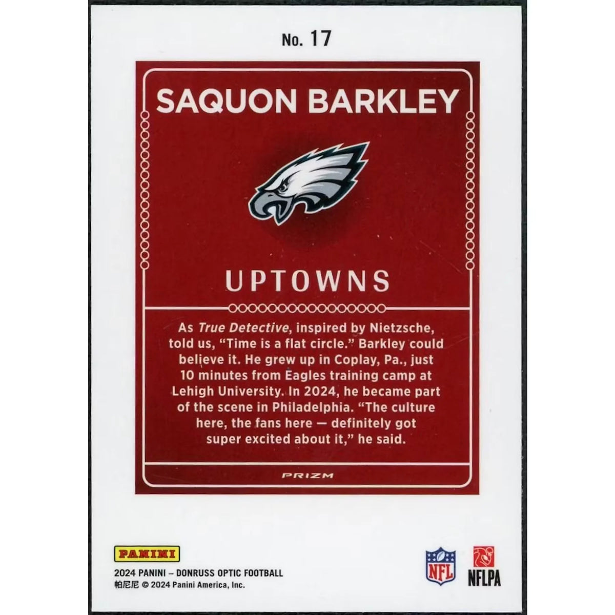 Saquon Barkley 2024 Panini Donruss Optic Uptowns #17 | P5299055