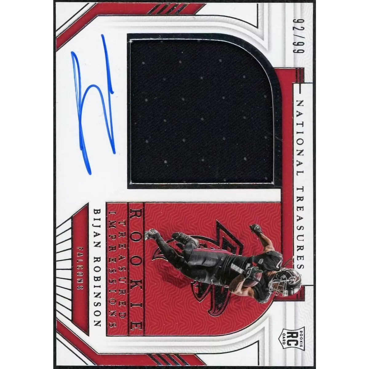 Bijan Robinson Signed Patch Auto Card | 2023 Panini National Treasures/99 | P5299061