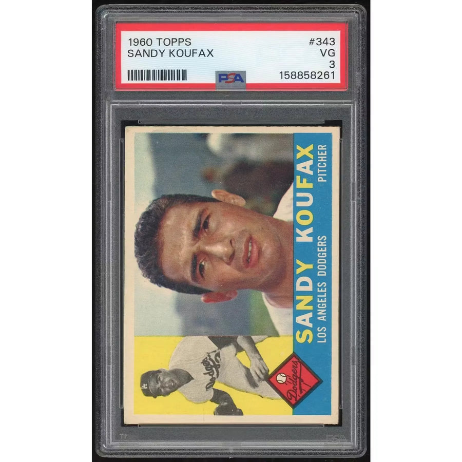 Sandy Koufax 1960 Topps #343 Card | PSA 3 - D4 | P5411685