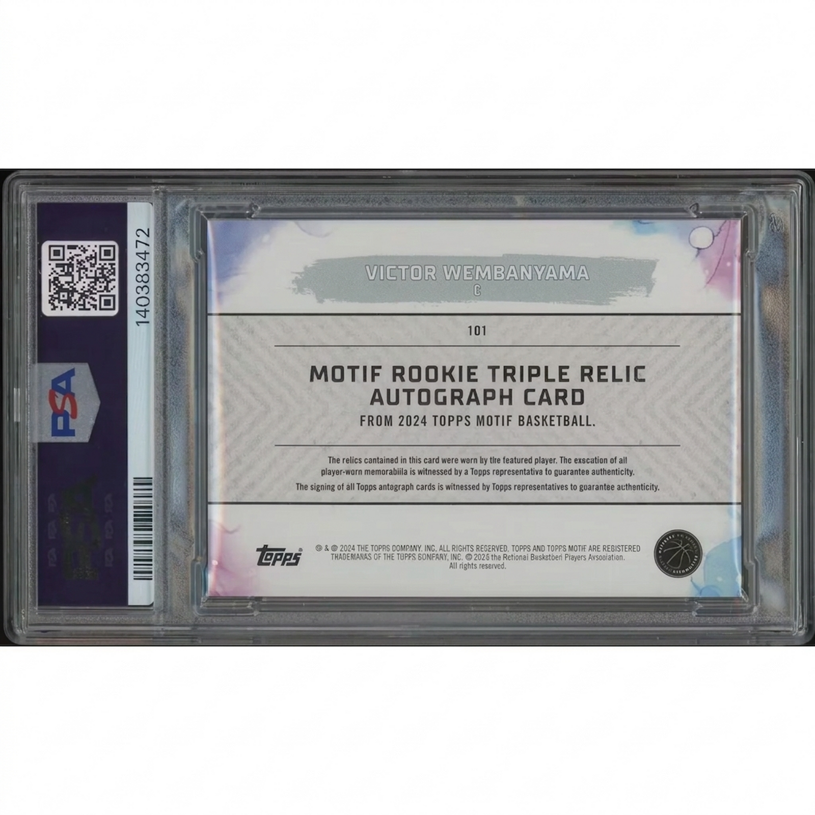 Victor Wembanyama 2023-24 Topps Motif #101 Rookie Auto | PSA 9 Mint