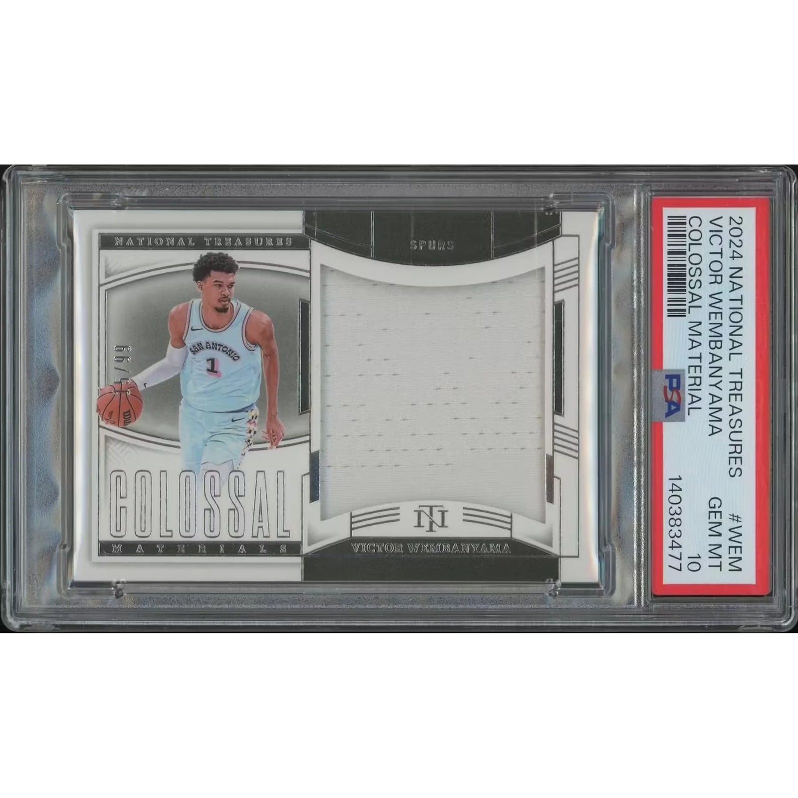 Victor Wembanyama Signed Jersey #15 Card | 2024-25 National Treasures PSA 10