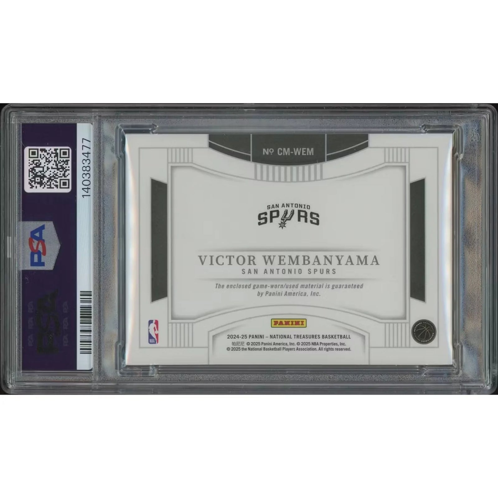 Victor Wembanyama Signed Jersey #15 Card | 2024-25 National Treasures PSA 10