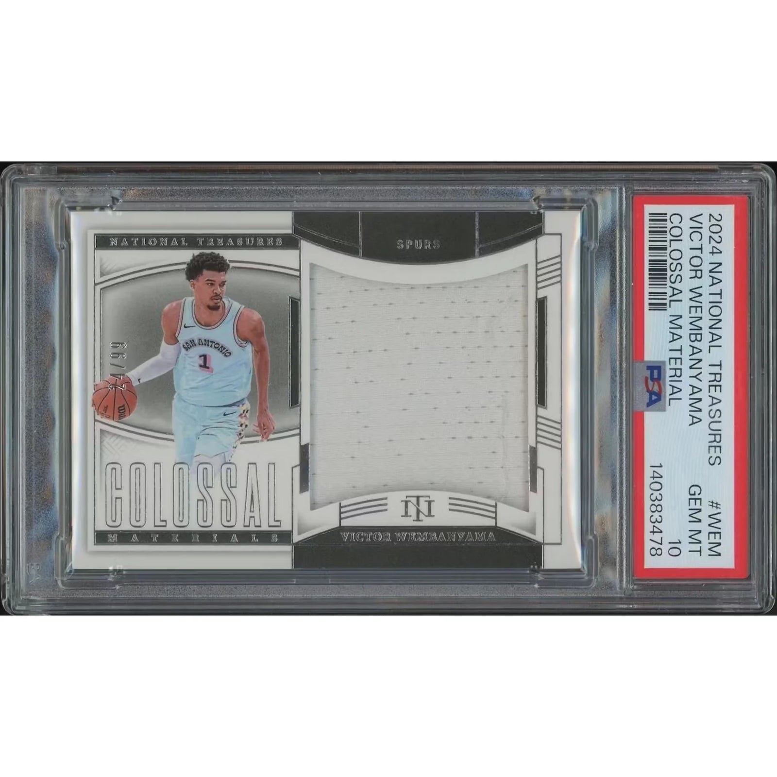 Victor Wembanyama Signed 2024-25 Panini National Treasures Jersey | PSA 10 GEM MT #24/99