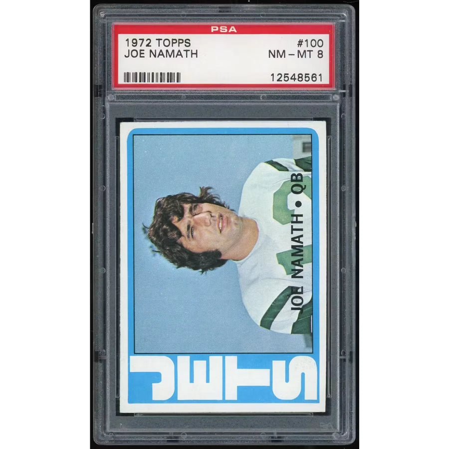 Joe Namath 1972 Topps #100 Card | PSA 8 - D9 | P5594685