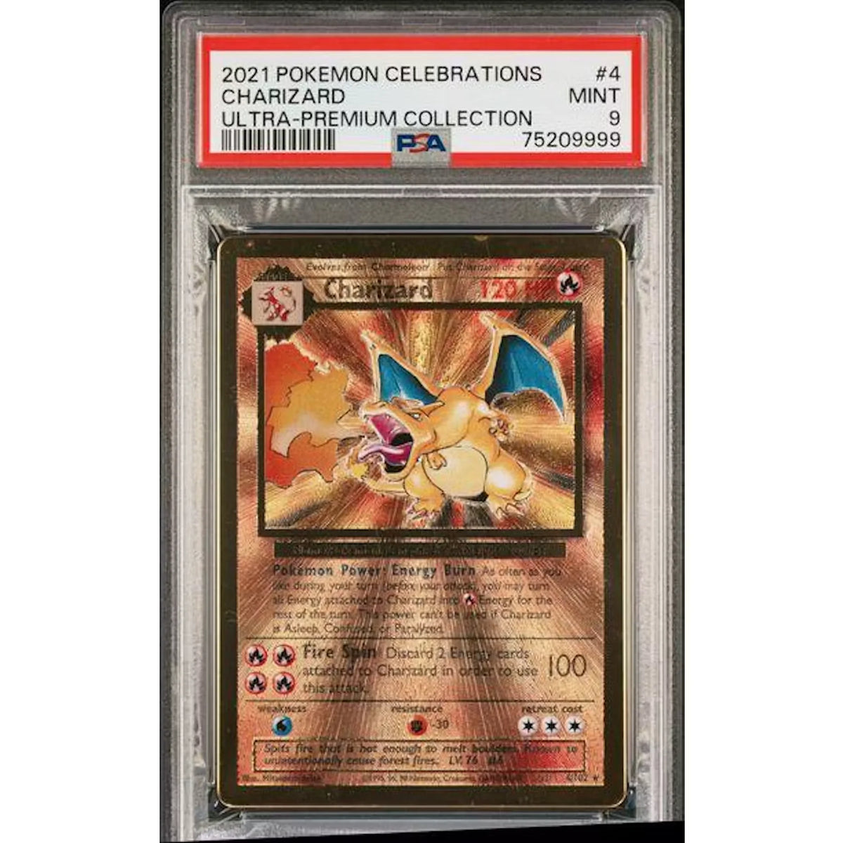 2021 Pokemon Charizard UPC Metal Celebrations #4 PSA 9 - D4 | P5596549