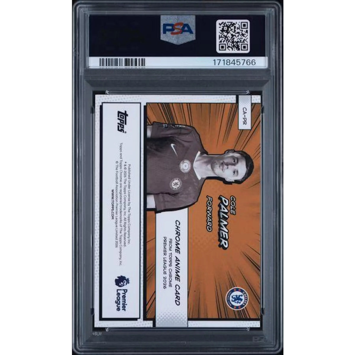 Cole Palmer 2025-26 Topps Chrome EPL Card | Anime Red Refractor/5 PSA 10 | P5598967