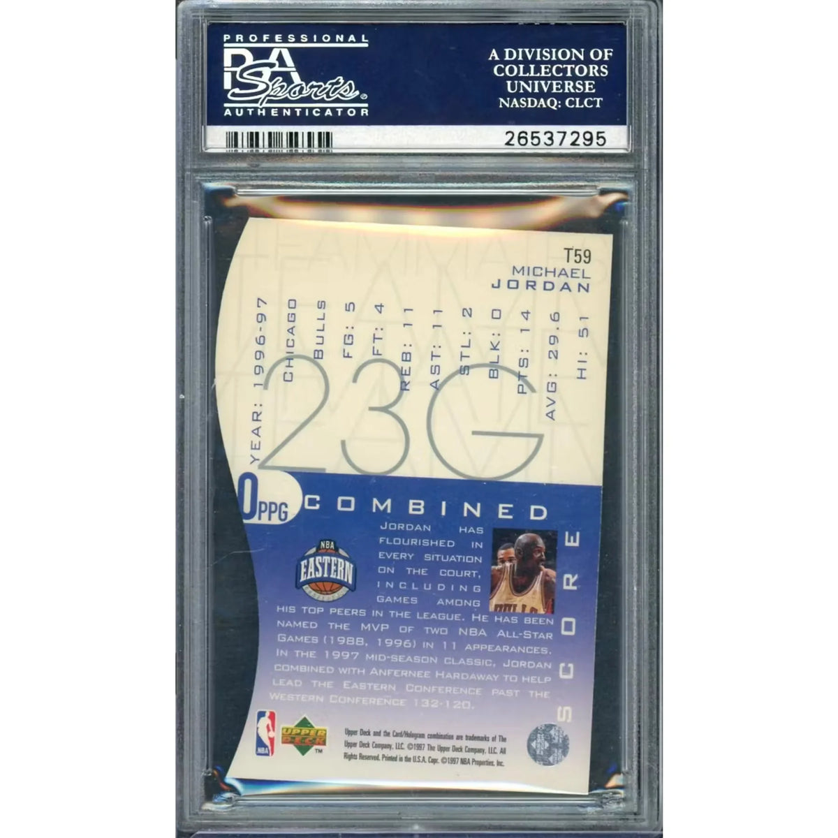 Michael Jordan 1997 Upper Deck Teammates Card #T59 | PSA 10 | P5599141