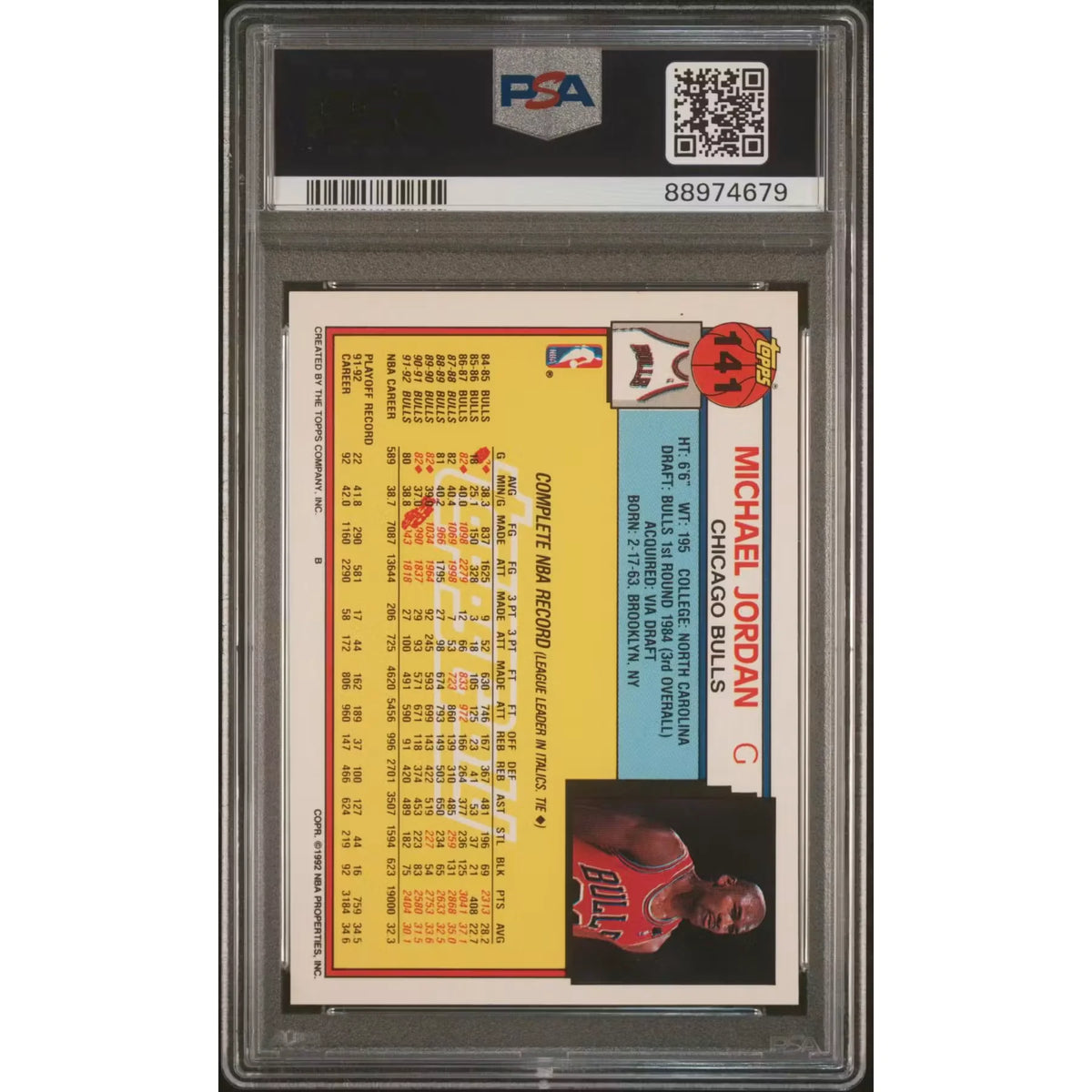 Michael Jordan 1992 Topps Gold Card #141 | PSA 10 | P5599150