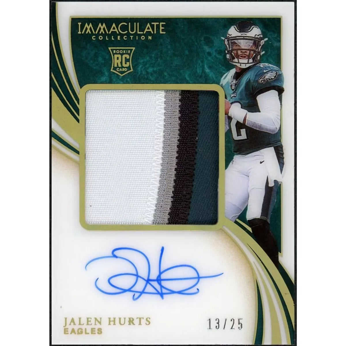 Jalen Hurts Signed 2020 Panini Immaculate Rookie Patch Auto |/25 | P5599151