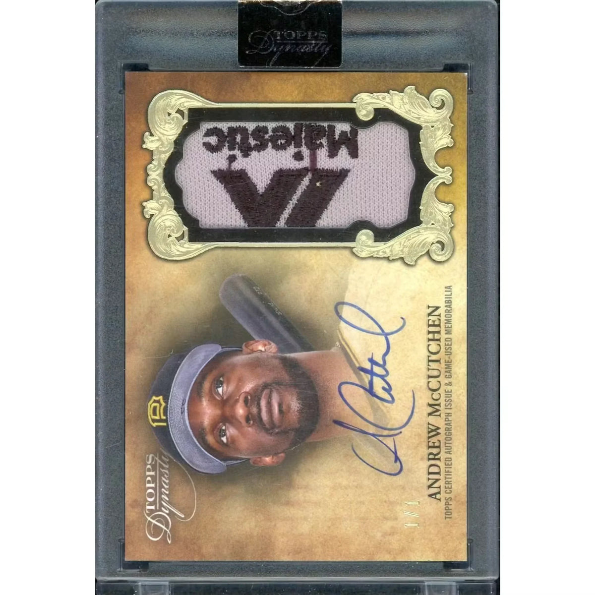Andrew McCutchen Signed 2021 Topps Dynasty Card | Majestic Patch Auto 1/1 | P5599152