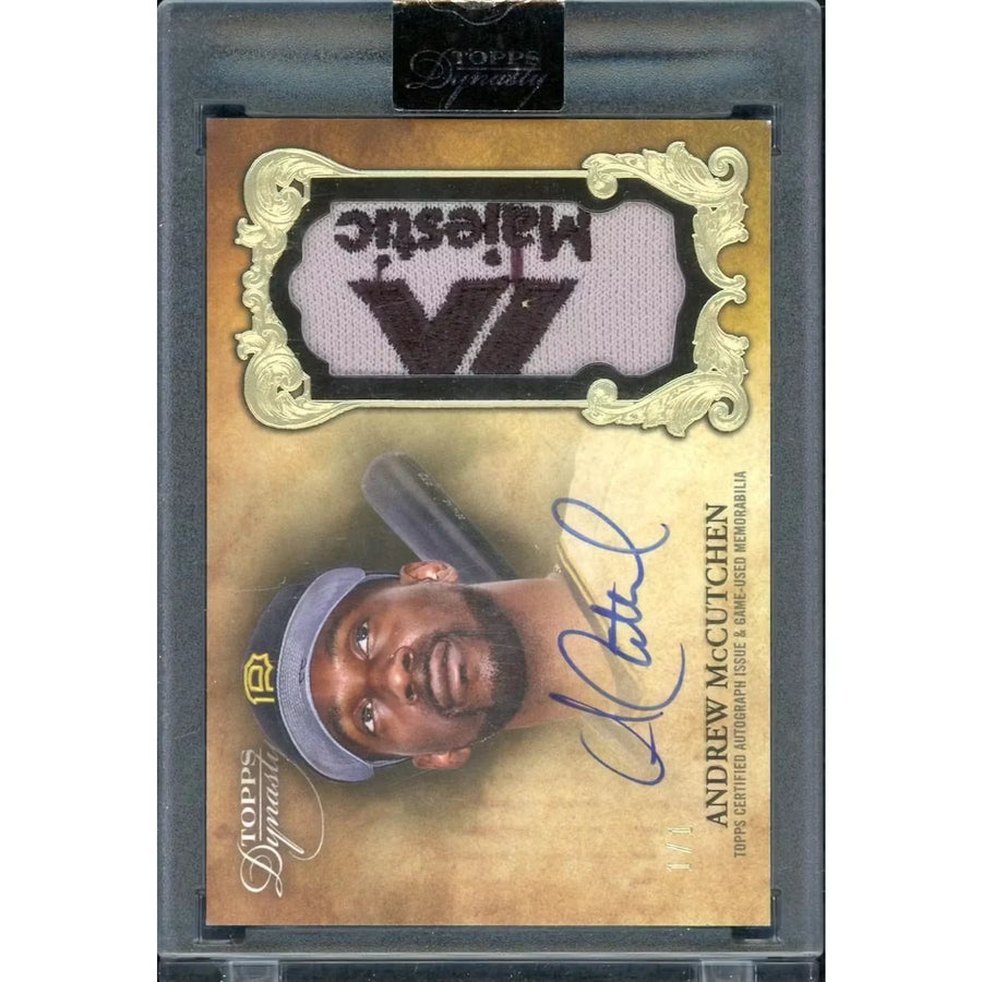 Andrew McCutchen Signed 2021 Topps Dynasty Card | Majestic Patch Auto 1/1 | P5599152