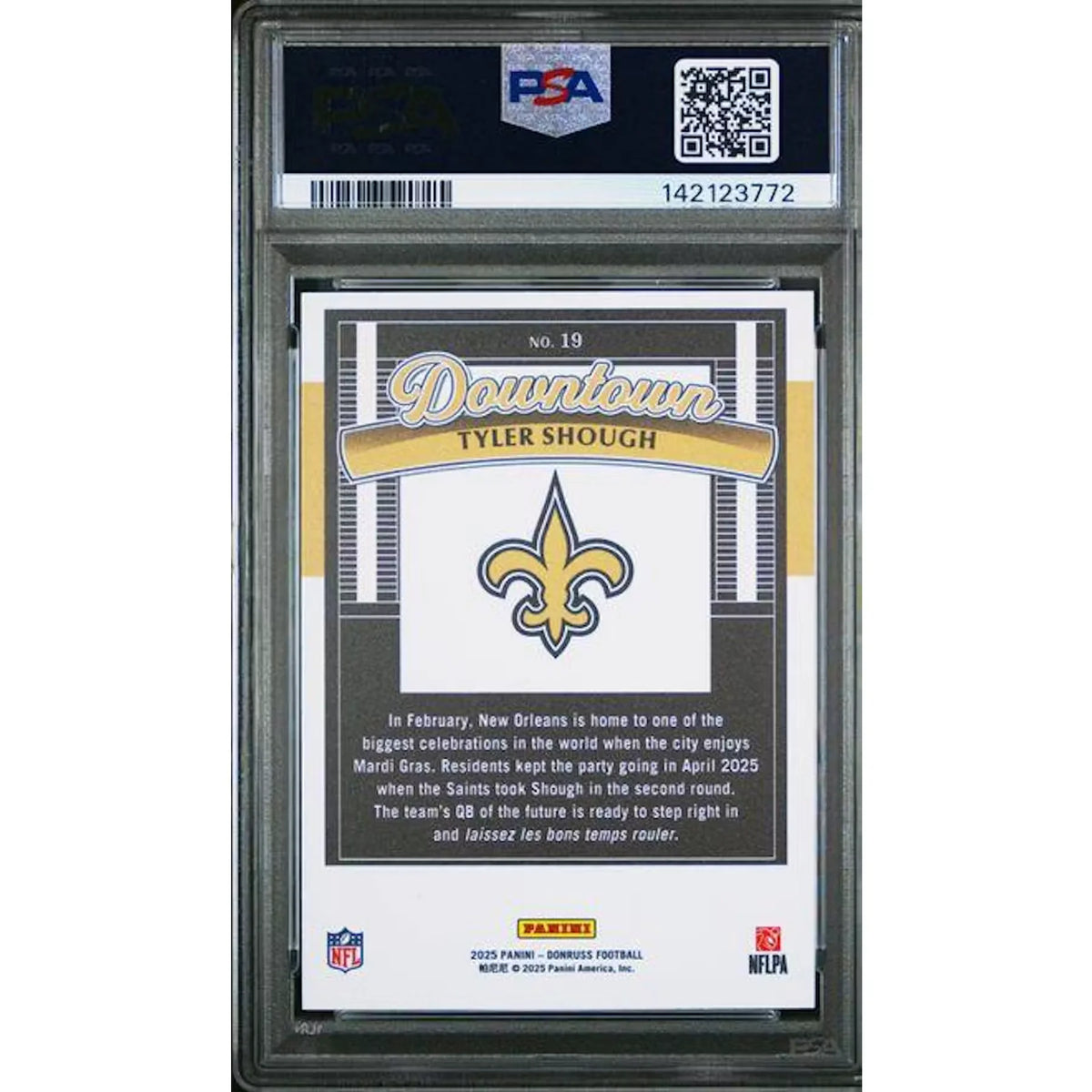 Tyler Shough 2025 Panini Donruss Downtown Rookie #19 | PSA 10 | P5599153
