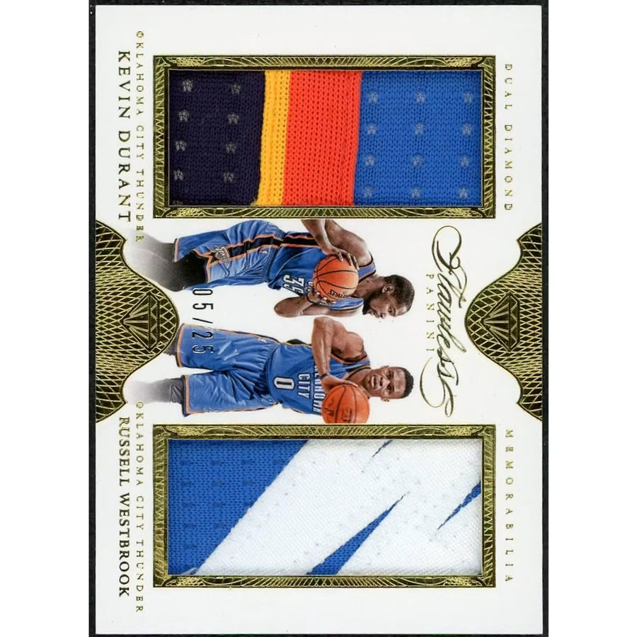 Kevin Durant & Russell Westbrook Signed Dual Patch Card | 2015-16 Panini | P5599166