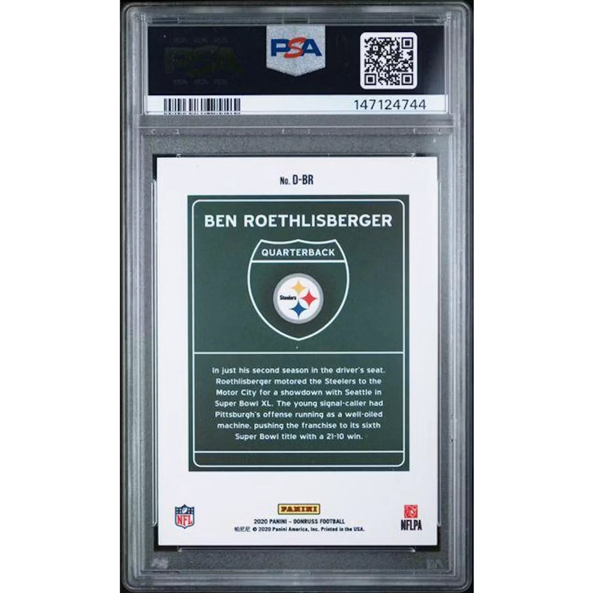 Ben Roethlisberger 2020 Panini Donruss Downtown Card | PSA 9 | P5599193