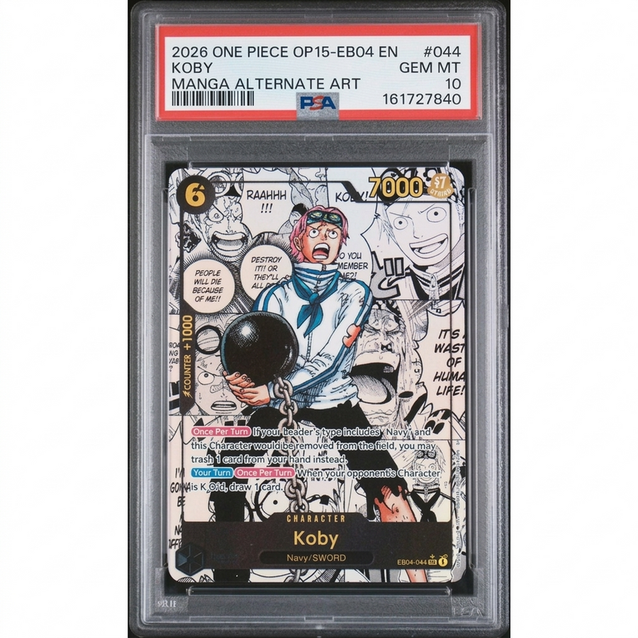 Koby Manga Alternate Art #044 2026 One Piece OP15 Card | PSA 10 Graded | P5599236