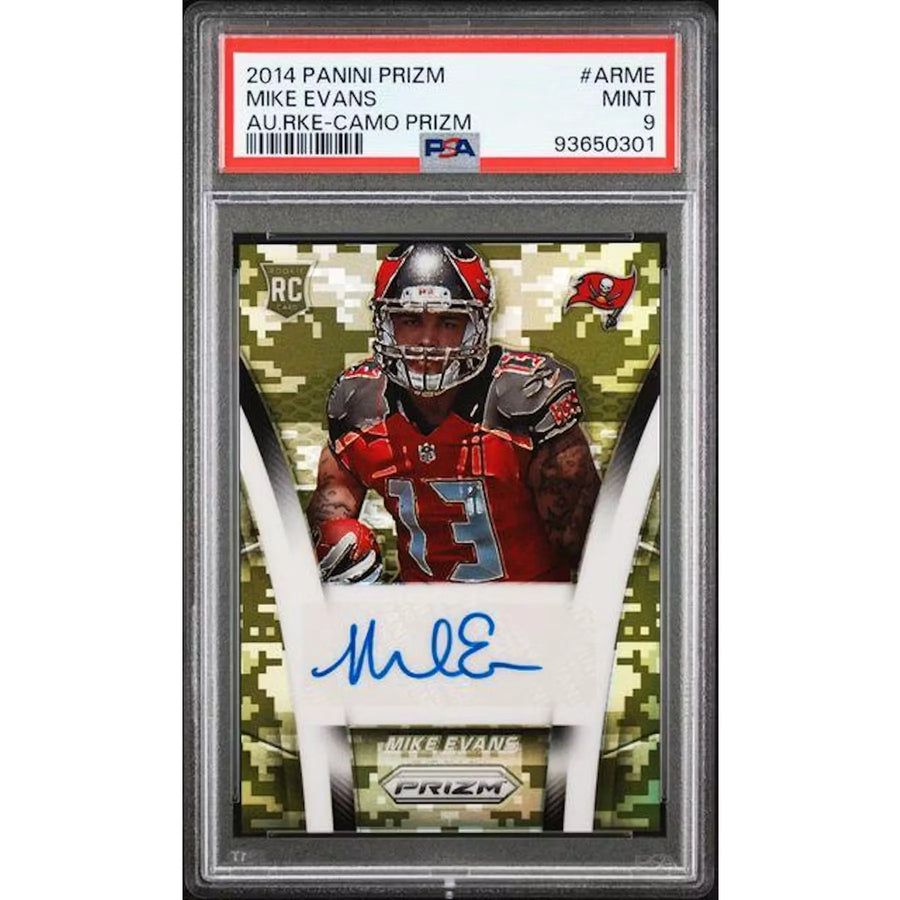 Mike Evans Signed 2014 Panini Prizm Rookie Camo Auto | PSA 9 | P5599278