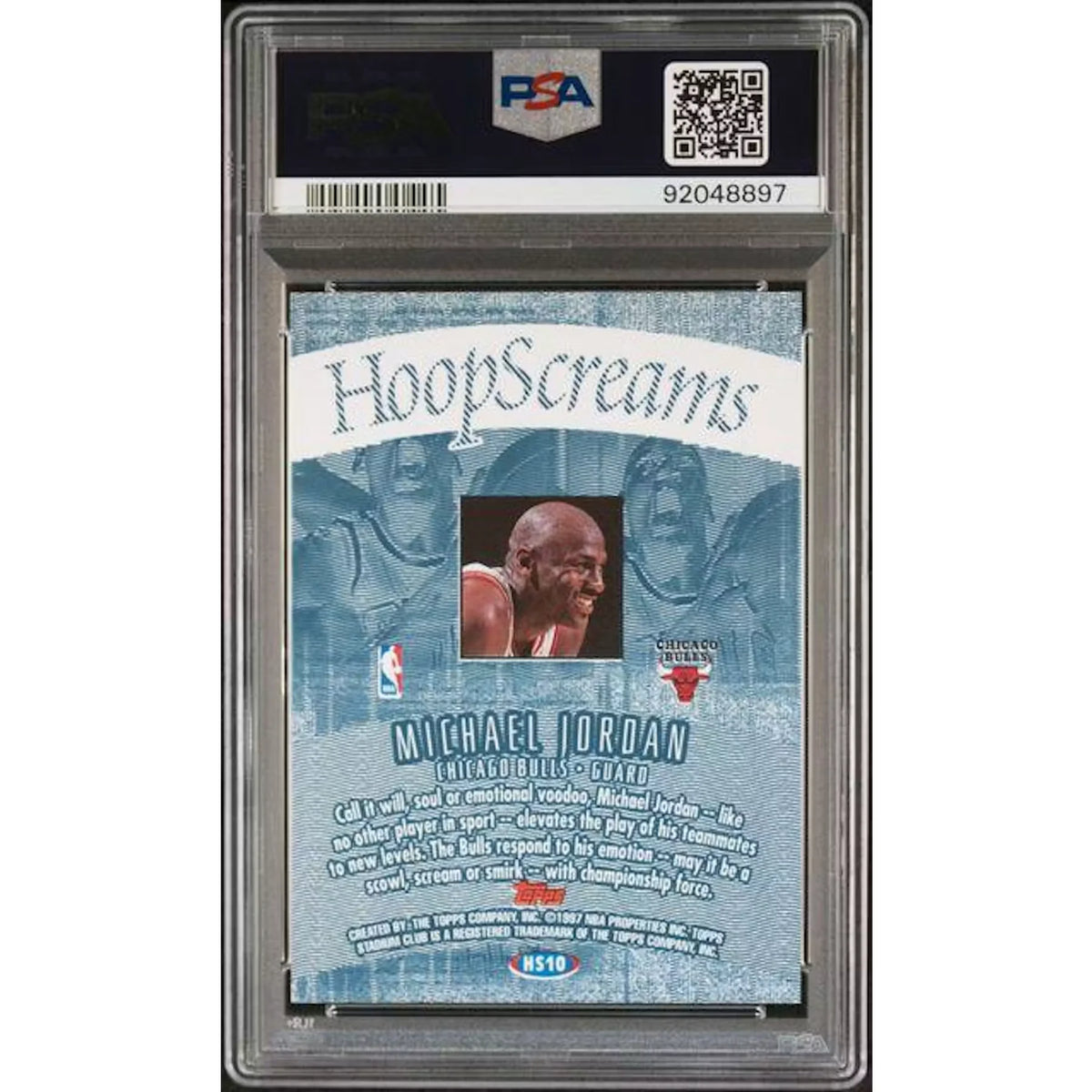 Michael Jordan 1997 Topps Stadium Club Hoop Screams #HS10 | PSA 9 | P5599279