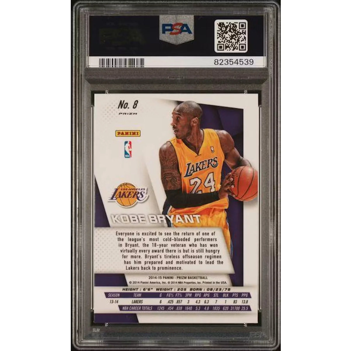 Kobe Bryant 2014-15 Panini Prizm SP Variation #8 | PSA 9 | P5599280