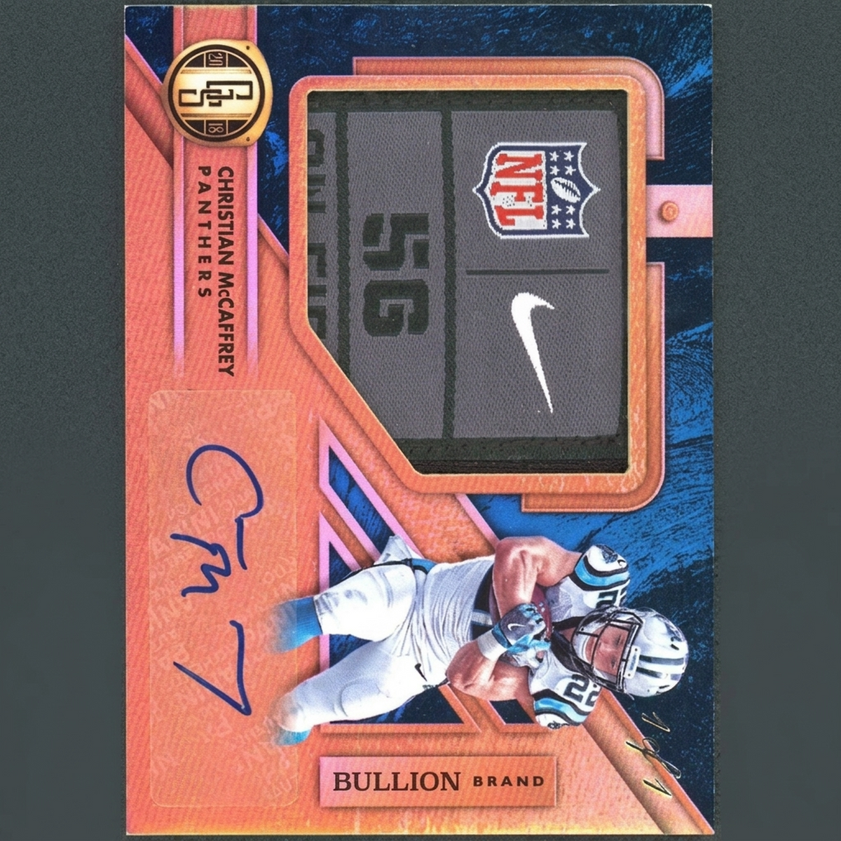 Christian McCaffrey 2018 Panini Gold Standard Bullion Patch Auto | 1/1 | P5599328
