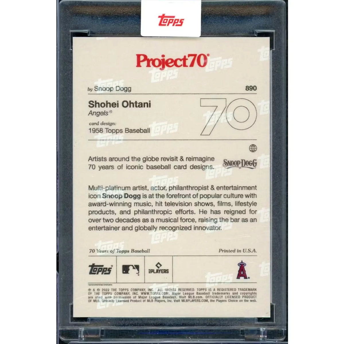 Shohei Ohtani 2022 Topps Project 70 1958 Design Card | #890 | P5599332