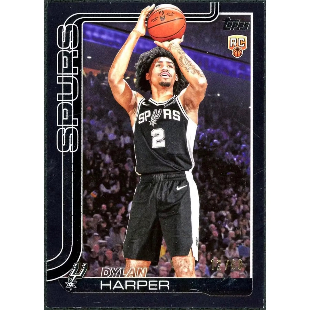 Dylan Harper 2025 Topps Flagship Black Rookie Card | #202/68 | P5599356