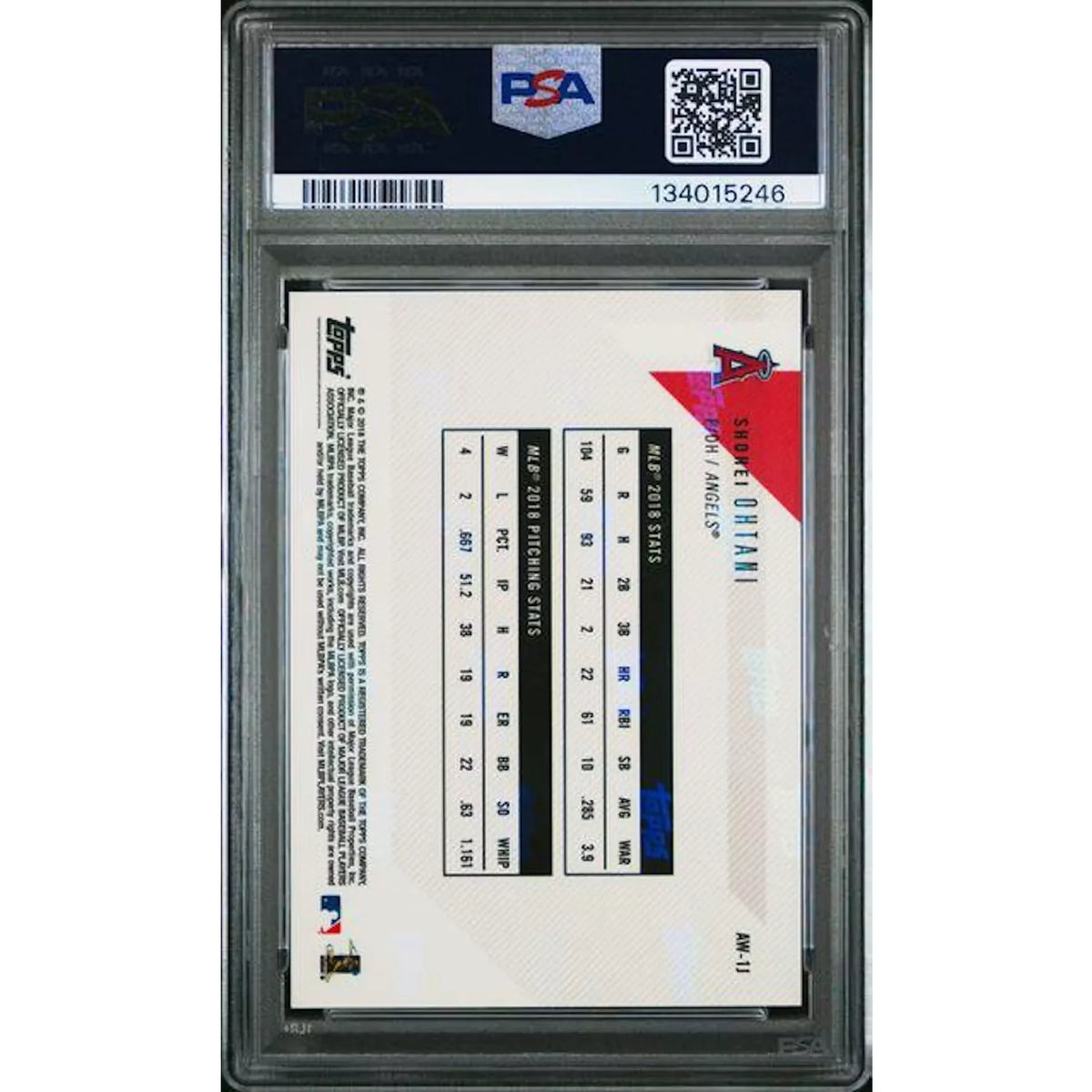 Shohei Ohtani 2018 Topps Now Off-Season Award Winner Card | PSA 10 | P5599357