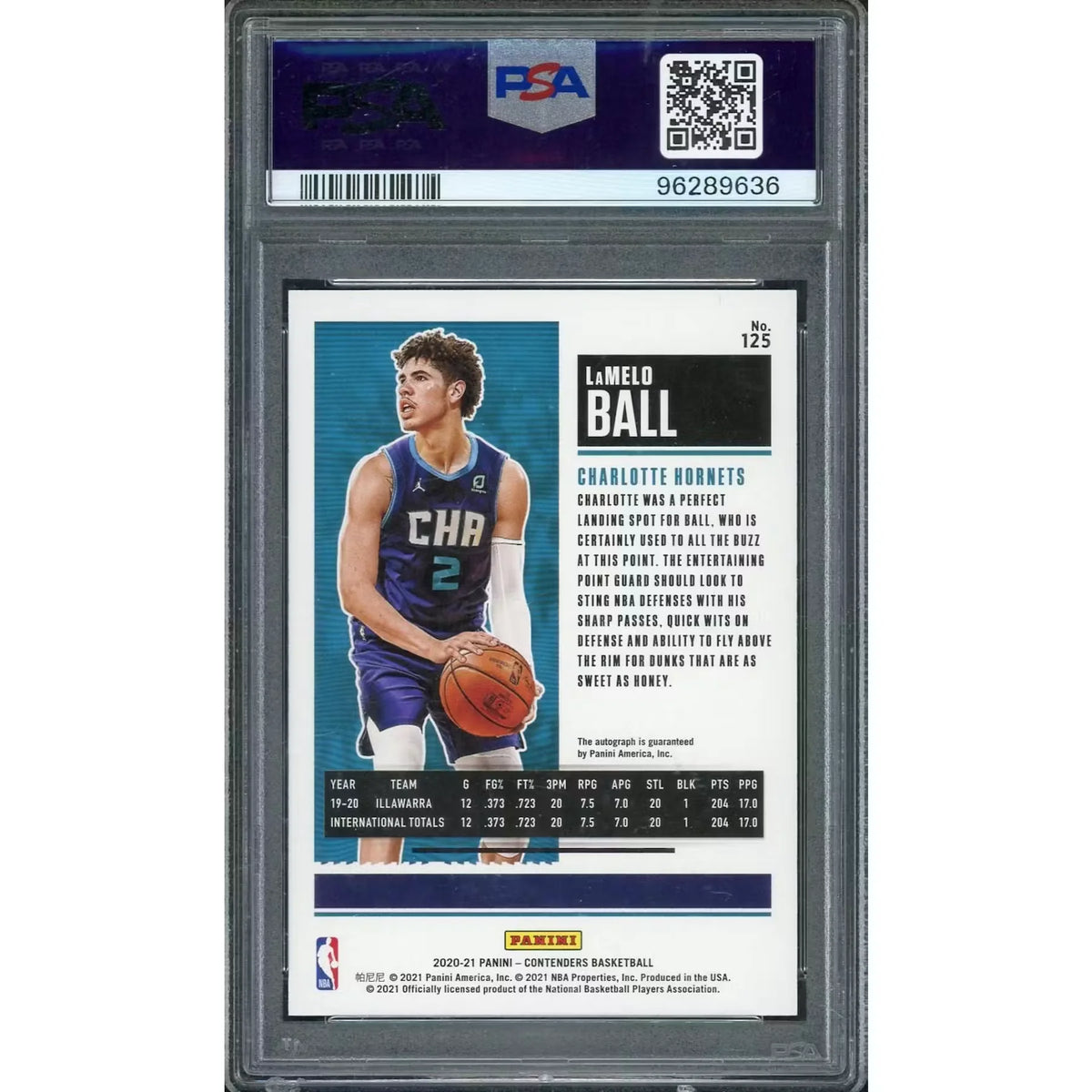 LaMelo Ball Signed 2020-21 Panini Contenders Rookie Card #125 | PSA 10 | P5599358