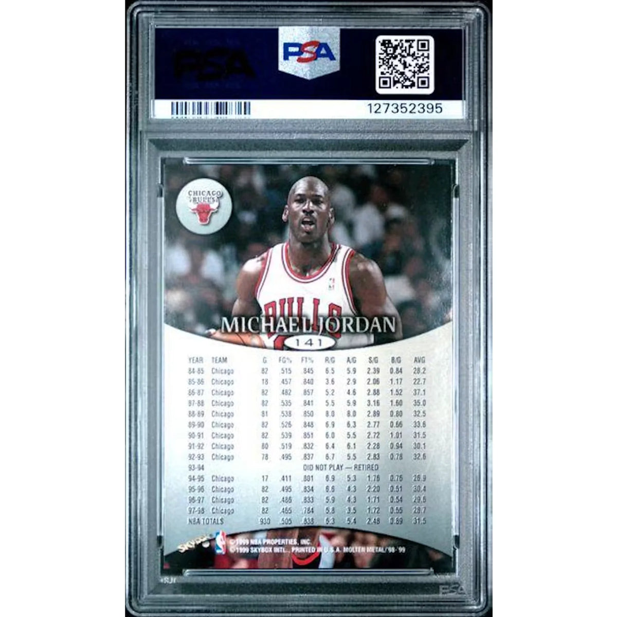 Michael Jordan 1998 Skybox Molten Metal #141 | PSA 8 | P5599359