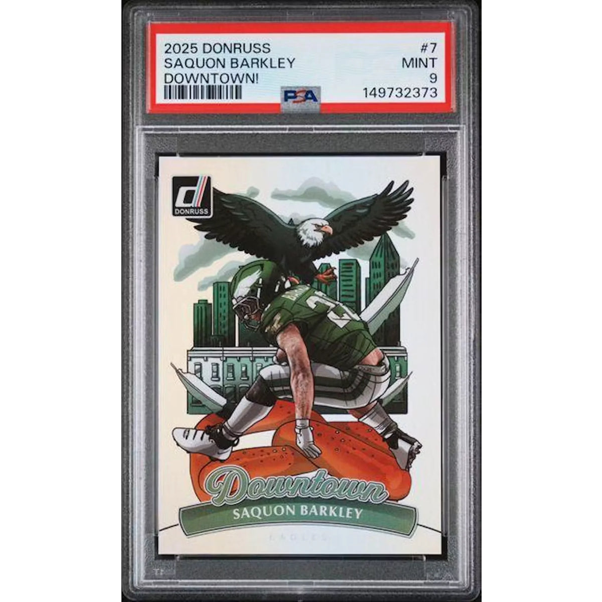 Saquon Barkley 2025 Panini Donruss Downtown #7 Card | PSA 9 | P5599360