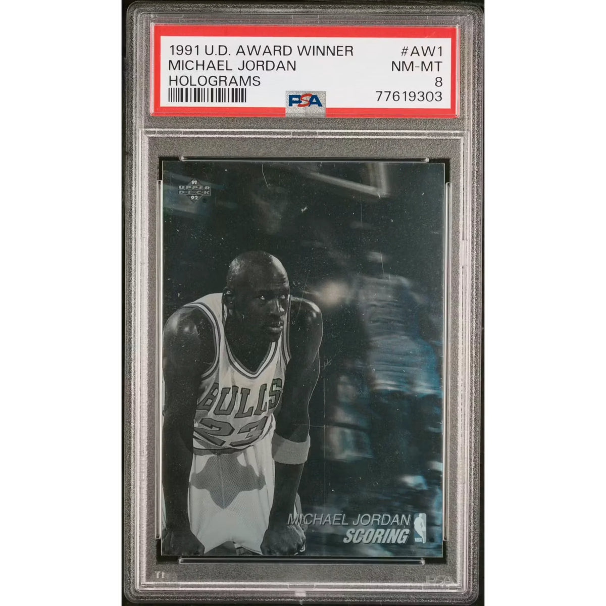 Michael Jordan 1991 Upper Deck Award Winner Holograms #AW1 | PSA 8 | P5599951