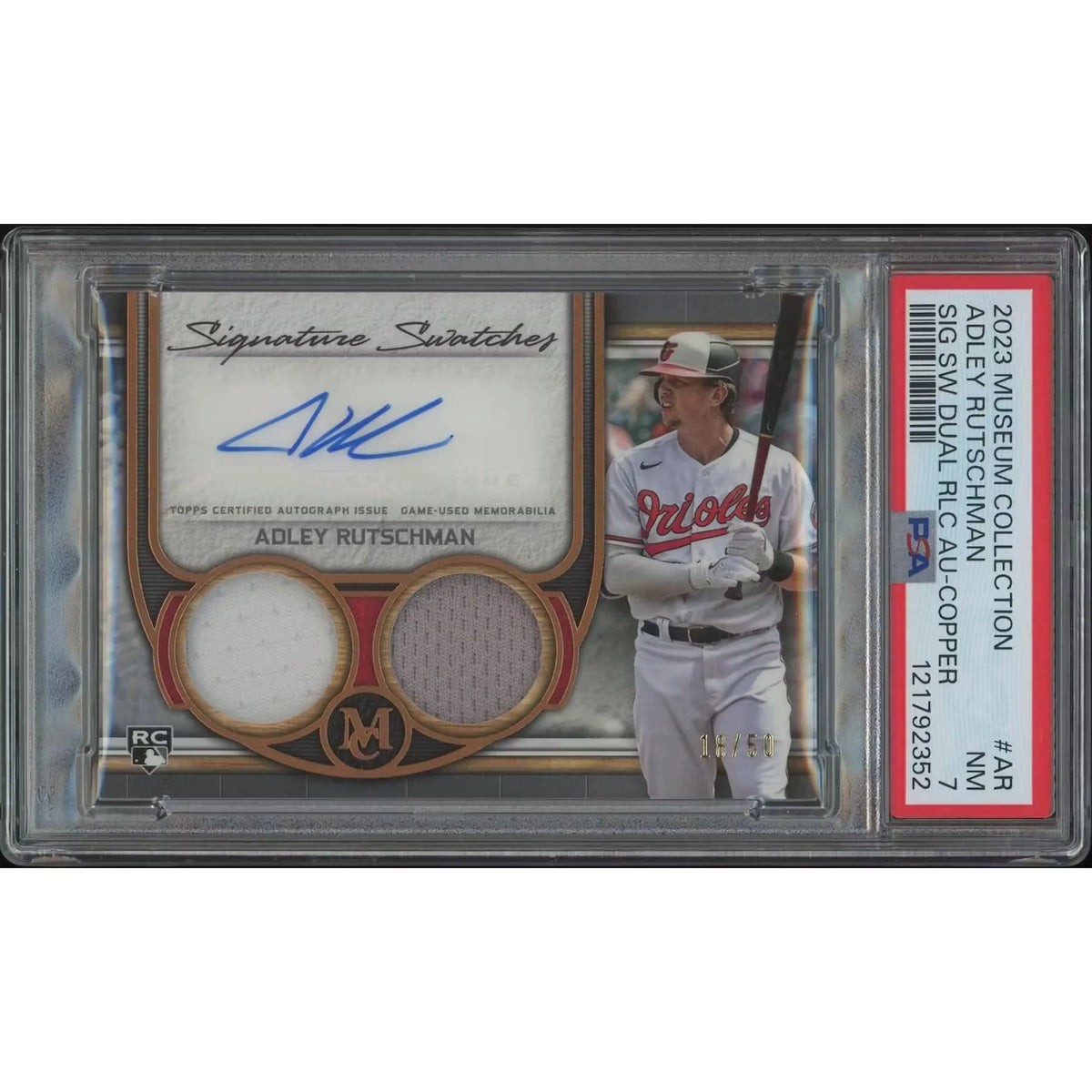 Adley Rutschman Signed 2023 Topps Museum Collection Copper Rookie Jersey | P5600012