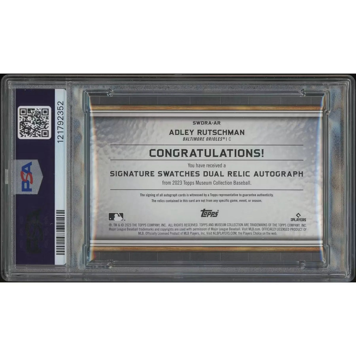 Adley Rutschman Signed 2023 Topps Museum Collection Copper Rookie Jersey | P5600012