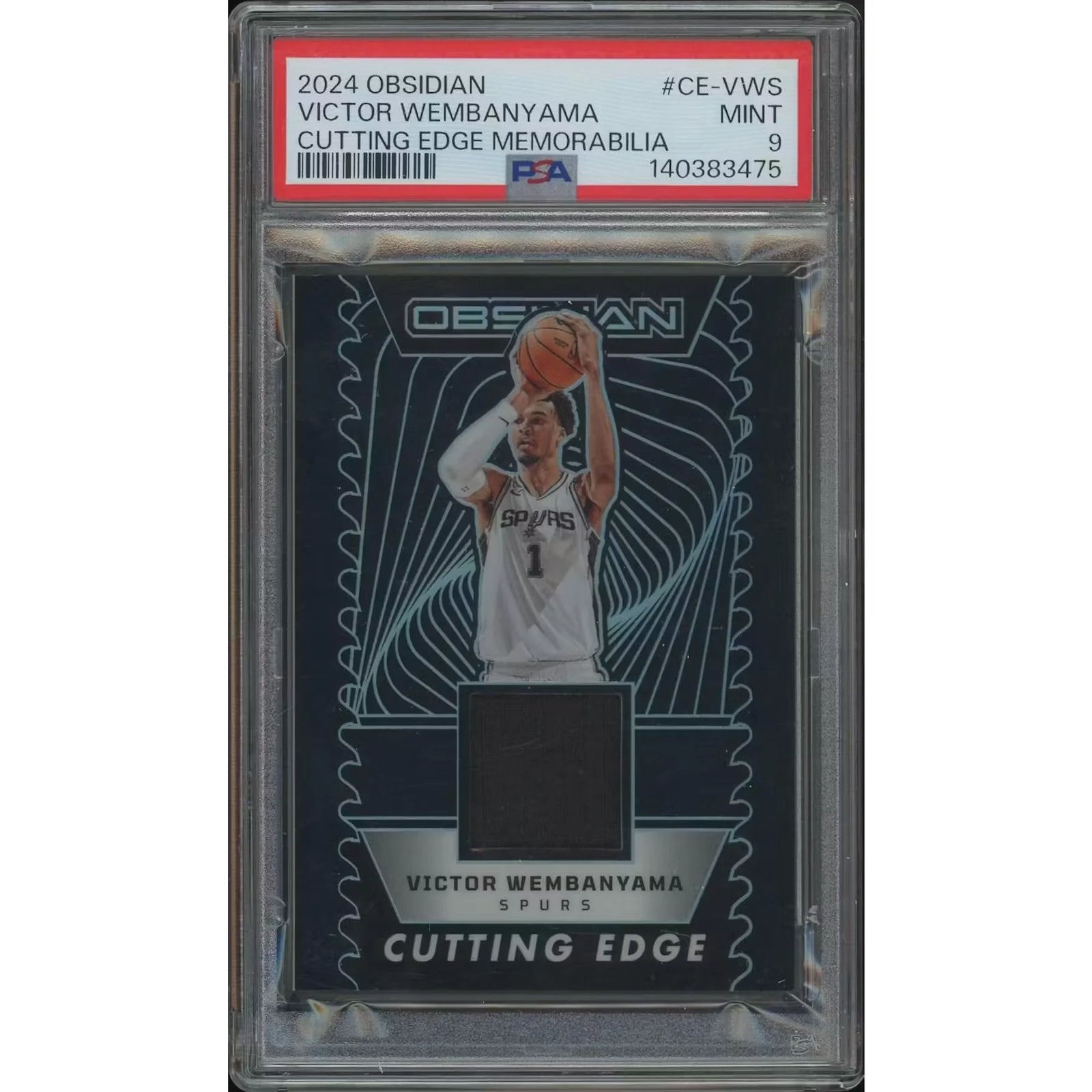 Victor Wembanyama Signed Cutting Edge Jersey Card | 2024-25 Panini Obsidian #144/249