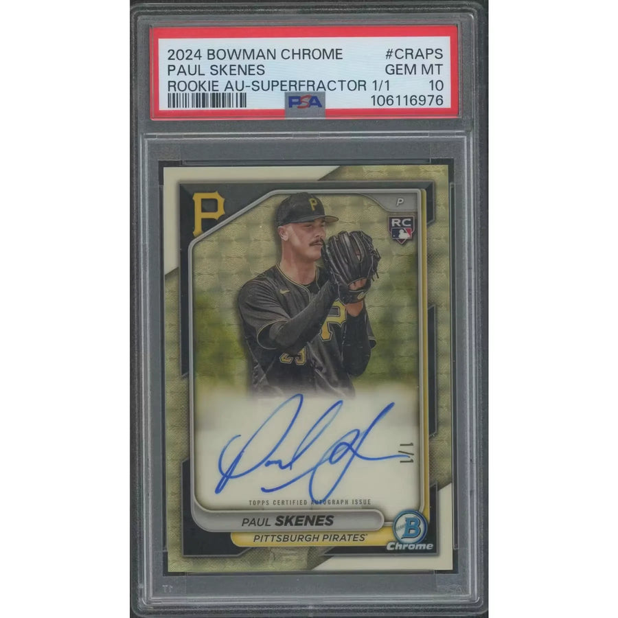 Paul Skenes 2024 Bowman Chrome Rookie Superfractor Auto | 1/1 PSA 10 | P5645105